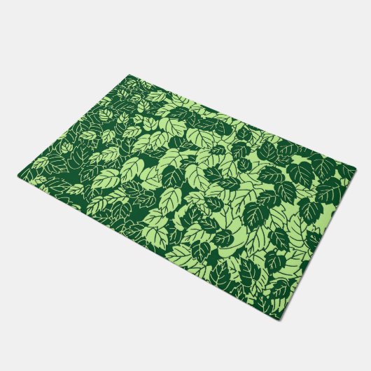 Japanse Leaf Print, Emerald and Lime Green Deurmat (Schuin)