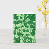 Japanse Leaf Print, Emerald and Lime Green Kaart (Gele Bloem)