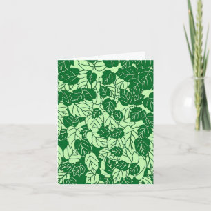 Japanse Leaf Print, Emerald and Lime Green Kaart