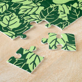 Japanse Leaf Print, Emerald and Lime Green Legpuzzel (Zijkant)
