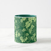 Japanse Leaf Print, Emerald and Lime Green Mok (Midden)