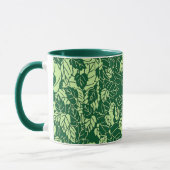 Japanse Leaf Print, Emerald and Lime Green Mok (Links)