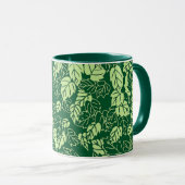 Japanse Leaf Print, Emerald and Lime Green Mok (Voorkant rechts)