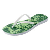 Japanse Leaf Print, Emerald and Lime Green Teenslippers (Schuin)