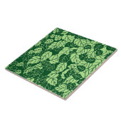 Japanse Leaf Print, Emerald and Lime Green Tegeltje (Zijkant)
