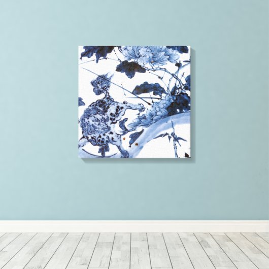  Japanse leeuw en pony Canvas Afdruk (Insitu (Houten vloer))