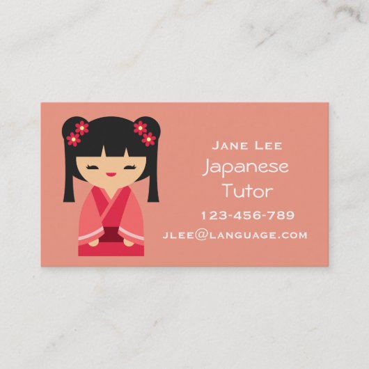 Japanse leraar Japanse lerares Japanse lerares Jap Visitekaartje (Voorkant)