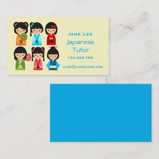 Japanse leraar Japanse lerares Japanse lerares Jap Visitekaartje (Voorkant / Achterkant)