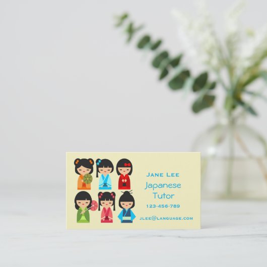 Japanse leraar Japanse lerares Japanse lerares Jap Visitekaartje (Staand voorkant)