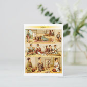 Japanse levensstijl op traditionele mat vloeren briefkaart (Staand voorkant)