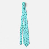 Japanse Libelpatroon, Turquoise en Aqua Stropdas (Achterkant)