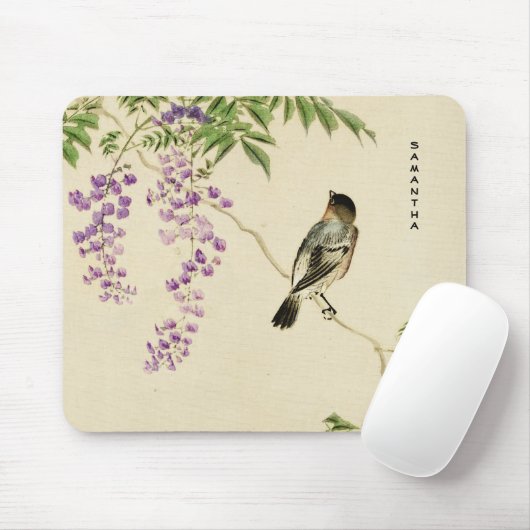 Japanse  Lila reservemonogram Mousepad Muismat (Met muis)