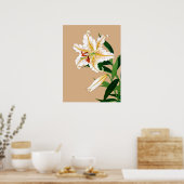  Japanse Liliy. Wit, groen en beige n Poster (Keuken)