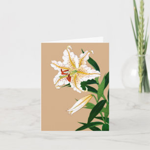  Japanse Liliy. Witte, groene en beige auto Kaart