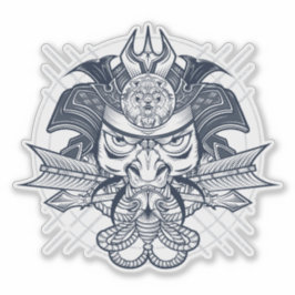 Japanse Lion Samurai Emblem Sticker