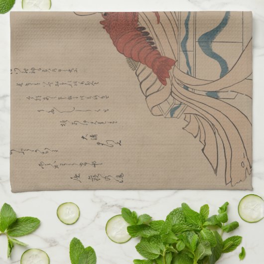  Japanse Lobster Art Afbeelding Kitchen Towel Theedoek (Gevouwen)