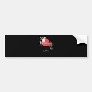 Japanse Lofi Hip Hop Kanji Cherry Blossom Lofi Bumpersticker