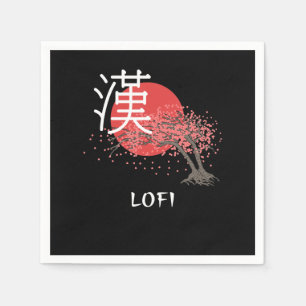 Japanse Lofi Hip Hop Kanji Cherry Blossom Lofi Servet