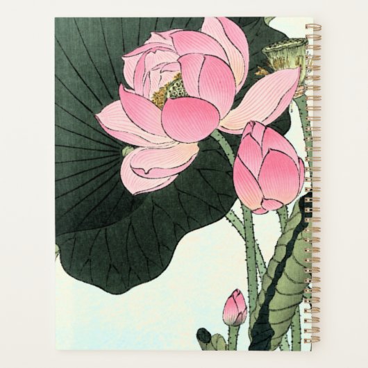Japanse Lotus Flower -  fijne kunst Planner (Achterkant)