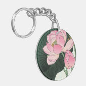 Japanse Lotus Flower -  fijne kunst Sleutelhanger (Voorkant Links)