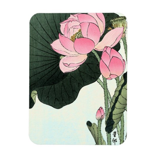 Japanse Lotus Flower -  Fine Art Magnet Magneet (Verticaal)
