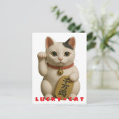 Japanse Lucky Cat Charm Feestdagenkaart (Staand voorkant)