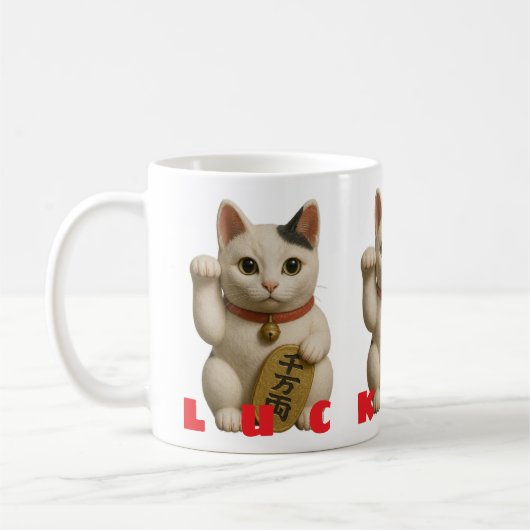 Japanse Lucky Cat Charm Koffiemok (Links)