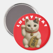 Japanse Lucky Cat Charm Magneet (Voorkant / Achterkant)