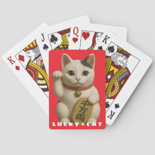 Japanse Lucky Cat Charm Pokerkaarten