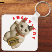 Japanse Lucky Cat Charm Sleutelhanger (Achterkant)