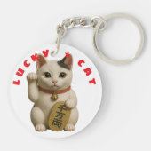 Japanse Lucky Cat Charm Sleutelhanger (Achterkant)
