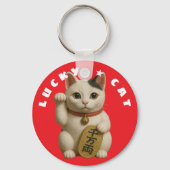 Japanse Lucky Cat Charm Sleutelhanger (Voorkant)