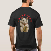 Japanse Lucky Cat Charm T-shirt (Achterkant)
