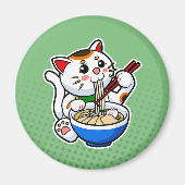 Japanse Lucky Cat Feast op Ramen Magneet (Voorkant)