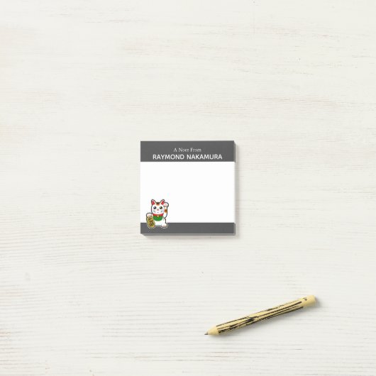 Japanse Lucky Cat op maat Post-it® Notes (Op bureau)