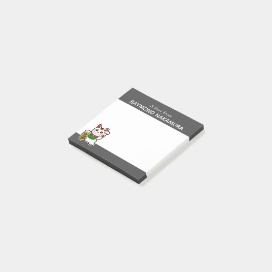 Japanse Lucky Cat op maat Post-it® Notes (Schuin)
