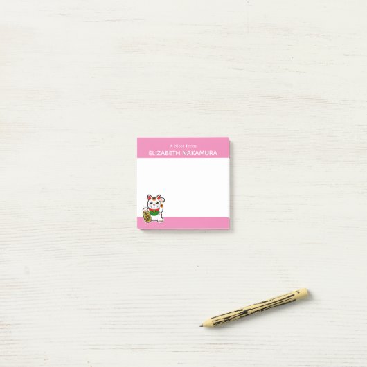 Japanse Lucky Cat op maat Post-it® Notes (Op bureau)
