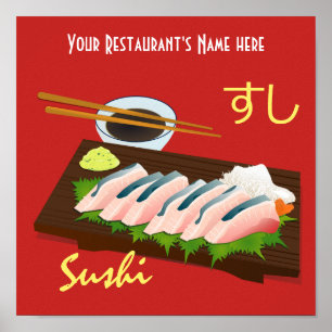 Japanse maaltijden: zwart poster