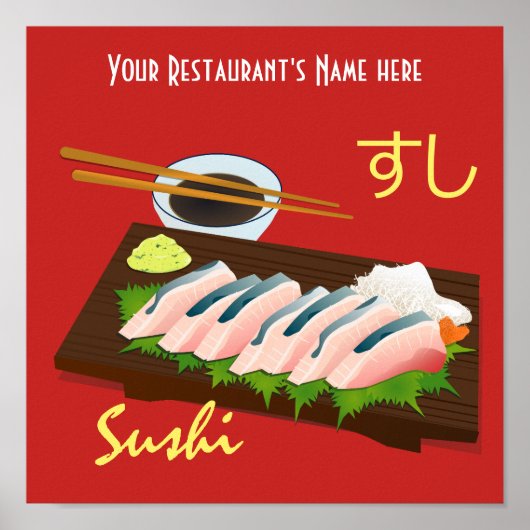 Japanse maaltijden: zwart poster (Voorkant)