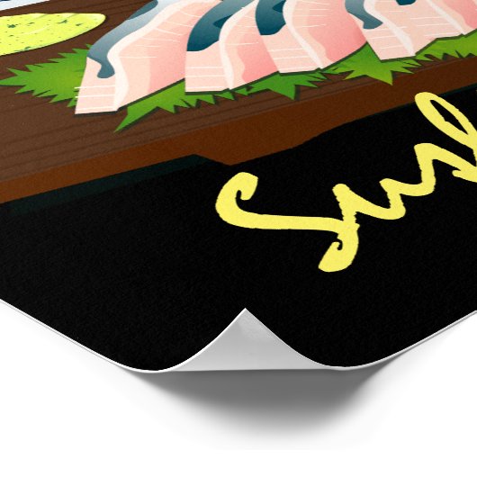 Japanse maaltijden: zwart poster (Hoek)