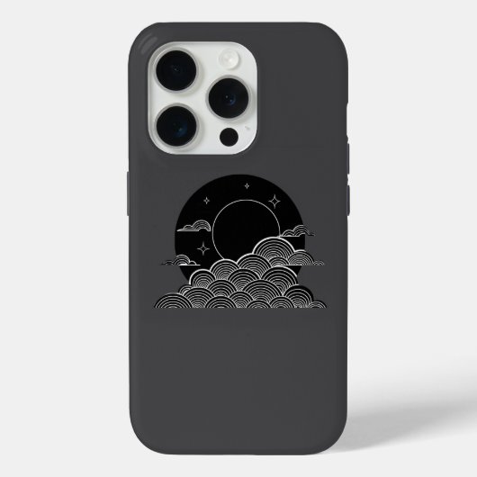 Japanse Maan Golf Minimalistische Zwart Witte iPho Case-Mate iPhone Case (Achterkant)