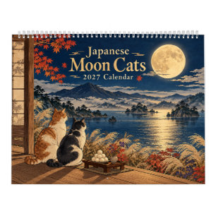 Japanse Maan Katten 2027 Kalender Vintage Ukiyo-