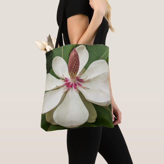 Japanse Magnolia Blossom Floral Tote Bag (Dichtbij)