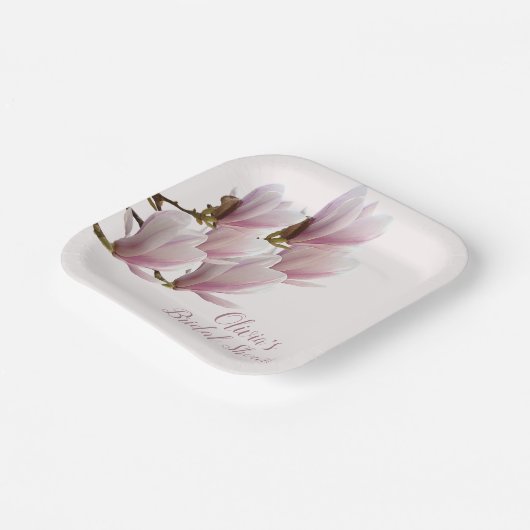 Japanse Magnolia Bruidsmeisjesfeest Papieren Bordje (Gebogen)