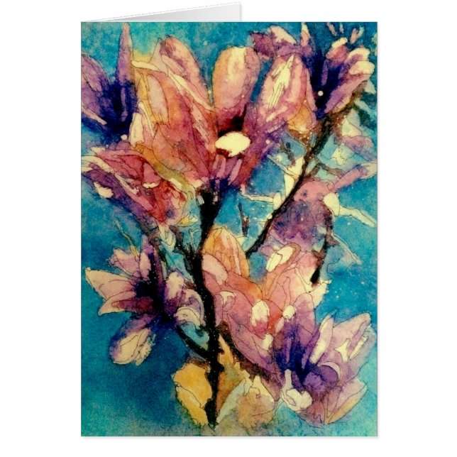 Japanse Magnolia waterverf batik (Voorkant)