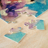 Japanse Magnolia waterverf batik Legpuzzel (Zijkant)