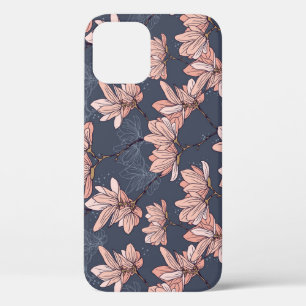 Japanse magnoliabloemen, naadloos, stijl Case-Mate iPhone case