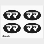 Japanse Mama ママ | Nihongo-taal Ovale Sticker (Vel)