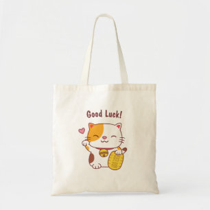 Japanse Maneki Neko Goede Geluk Kat Doodle Tote Bag