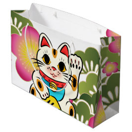 Japanse maneki Neko Sakura Gift Bag Large Cadeautasje